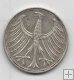 ALEMANIA FEDERAL DEL AÑO 1967 LETRA J DE 5 MARCOS