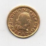 ESPAÑA FERNANDO VI DEL AÑO 1747 DE 1/2 ESCUDO