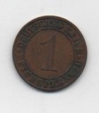 ALEMANIA DEL AÑO 1924 IMPERIO REPUBLICA WEIMAR LETRA A DE 1 REICHSPFENNIG 