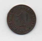 ALEMANIA DEL AÑO 1923 IMPERIO REPUBLICA WEIMAR LETRA A DE 1 REICHSPFENNIG 