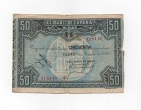 ESPAÑA BILLETE LOCAL REPUBLICANO DEL AÑO 1937 DE 50 PESETAS. BILBAO