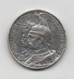 ALEMANIA DEL AÑO 1901 LETRA A PRUSIA GUILLERMO II+FREDERIC I DE 2 MARKS 