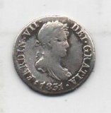 ESPAÑA FERNANDO VII DEL AÑO 1831 DE 1/2 REAL 