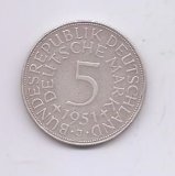 ALEMANIA DEL AÑO 1951 LETRA J DE 5 MARCOS 