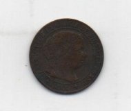 ESPAÑA ISABEL II DEL AÑO 1866 DE 1/2 CENTIN D´ESCUT