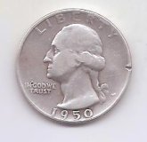 ESTADOS UNIDOS DEL AÑO 1950 1/4 DOLAR