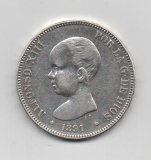 ALFONSO XIII DEL AÑO 1891 *91 DE 5 PESETAS