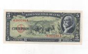 CUBA DEL AÑO 1960 DE 5 PESOS