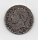 ALFONSO XII DEL AÑO 1881 *1 DE 0.50 CENTIMOS