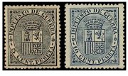 SERIE 141  Y 142 - 1873 - I REPUBLICA - 5 CENT.- NEGRO Y 10 CENT.- AZUL