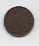 ALEMANIA REICH DEL AÑO 1939 LETRA G DE 1 REICHSPFENNIG