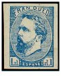 SERIE 156A- 1873- CORREO CARLISTA- 1 REAL AZUL PALIDO SIN TILDE SOBRE LA Ñ.