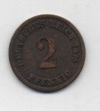 ALEMANIA IMPERIO DEL AÑO 1875 LETRA A DE 2 PFENNIG