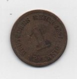 ALEMANIA IMPERIO DEL AÑO 1887 LETRA D DE 1 PFENNIG