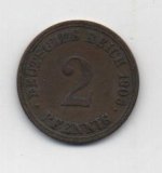 ALEMANIA IMPERIO DEL AÑO 1906 LETRA A DE 2 PFENNIG 