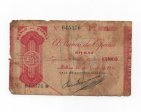 ESPAÑA BILLETE LOCAL REPUBLICANO DEL AÑO 1936 DE 5 PESETAS. BILBAO