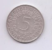 ALEMANIA DEL AÑO 1957 LETRA D DE 5 MARCOS