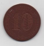 ESPAÑA II REPÚBLICA COLECTIVIDAD BORNE SINDICATO INDUSTRIAL DE 10 PESETAS 