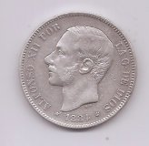 ALFONSO XII DEL AÑO 1884 *84 DE 5 PESETAS