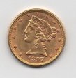 ESTADOS UNIDOS DEL AÑO 1897 DE 5 DOLARES