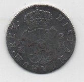 ESPAÑA CARLOS IV DEL AÑO 1800 DE 2 REALES 