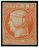 Nº-14- 1852- ISABEL II,    2 R. Naranja Palido