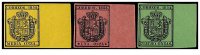 Nº-28-29-30 -1954- ESCUDO ESPAÑA      Negro S. Amarillo, Rosa y Verde