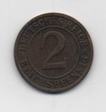 ALEMANIA DEL AÑO 1936 IMPERIO REPUBLICA WEIMAR LETRA D DE 2 REICHSPFENNIG 