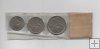 ESPAÑA FRANCO Y EXPOSICIÓN IBEROAMERICANA DE NUMISMATICA Y MEDALLISTICA DEL AÑO 1957 CECA BA SERIE 3 VALORES: 5, 25 Y 50 PTS 