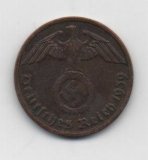 ALEMANIA REICH DEL AÑO 1939 LETRA E DE 2 REICHSPENNIG 