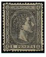 SERIE 169- 1875- REINADO DE ALFONSO XII- 1 PESETA NEGRO GRISÁCEO