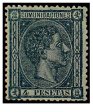 SERIE 170 - 1875. REINADO DE ALFONSO XII- 4 PESETAS- VERDE