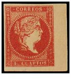 Nº-48-1855. ISABEL II        4 CU. Rojo
