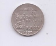 ESPAÑA CONSEJO DE SANTANDER, PALENCIA Y BURGOS DEL AÑO 1937 DE 1 PESETA