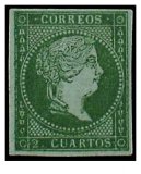 Nº-39-1855 ISABEL II         2 CU. Verde