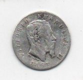 ITALIA DEL AÑO 1863 DE 20 CENTESIMOS