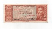 BOLIVIA DEL AÑO 1962 DE 50 PESOS