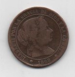 ESPAÑA ISABEL II DEL AÑO 1968 DE 2 1/2 CENTIMOS DE ESCUDO