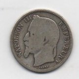 FRANCIA DEL AÑO 1868 LETRA A DE 1 FRANCO