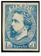 SERIE 156-  1873- CORREO CARLISTA- CARLOS VII- 1 REAL AZUL