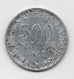 ALEMANIA DEL AÑO 1923 IMPERIO REPUBLICA WEIMAR LETRA A DE 500 MARCOS