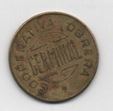 ESPAÑA COOPERATIVA OBRERA GERMINAL-ESPARRAGUERA DEL AÑO 1935 DE 5 CENTIMOS 