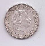 HOLANDA DEL AÑO 1964 DE 2 1/2 GULDEN 