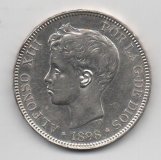 ALFONSO XIII DEL AÑO 1898 *98 DE 5 PESETAS