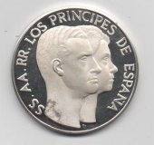 ESPAÑA- MEDALLA DE PLATA -PRINCIPES ESPAÑA J. CARLOS I SOFIA 
