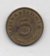ALEMANIA REICH DEL AÑO 1939 LETRA A DE 5 REICHSPFENNIG 