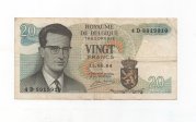 BELGICA DEL AÑO 1964 DE 20 FRANCOS