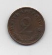 ALEMANIA REICH DEL AÑO 1938 LETRA F DE 2 REICHSPFENNIG 