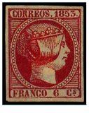 Nº-17-1853- ISABEL II,           6 CU. Rosa