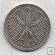 ALEMANIA DEL AÑO 1951 FEDERAL LETRA D DE 5 MARCOS
